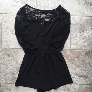 Black lace romper